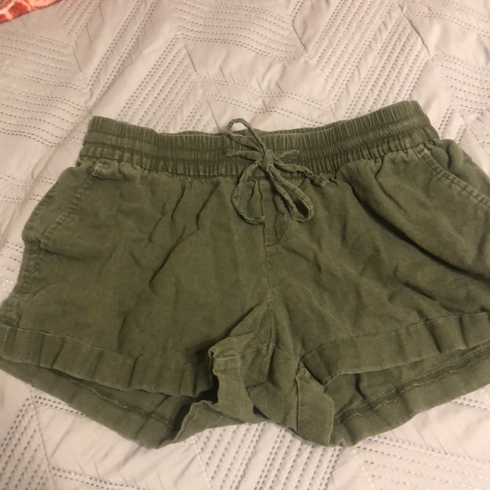 Faded Army green loose fitting shorts